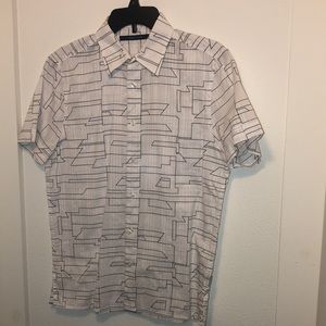 Men’s Small White and Black Button Down Shirt